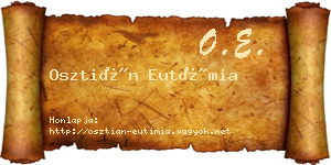Osztián Eutímia névjegykártya